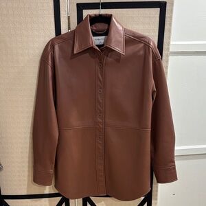 Aritzia vegan Leather Shirt Jacket